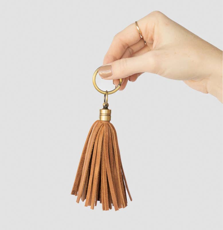 Luxe Leather Tassel Keychain