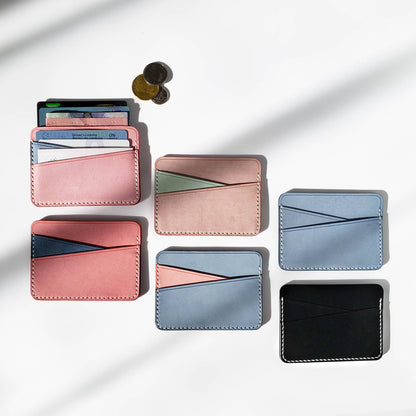 Leather Card Holder - "Geometry"