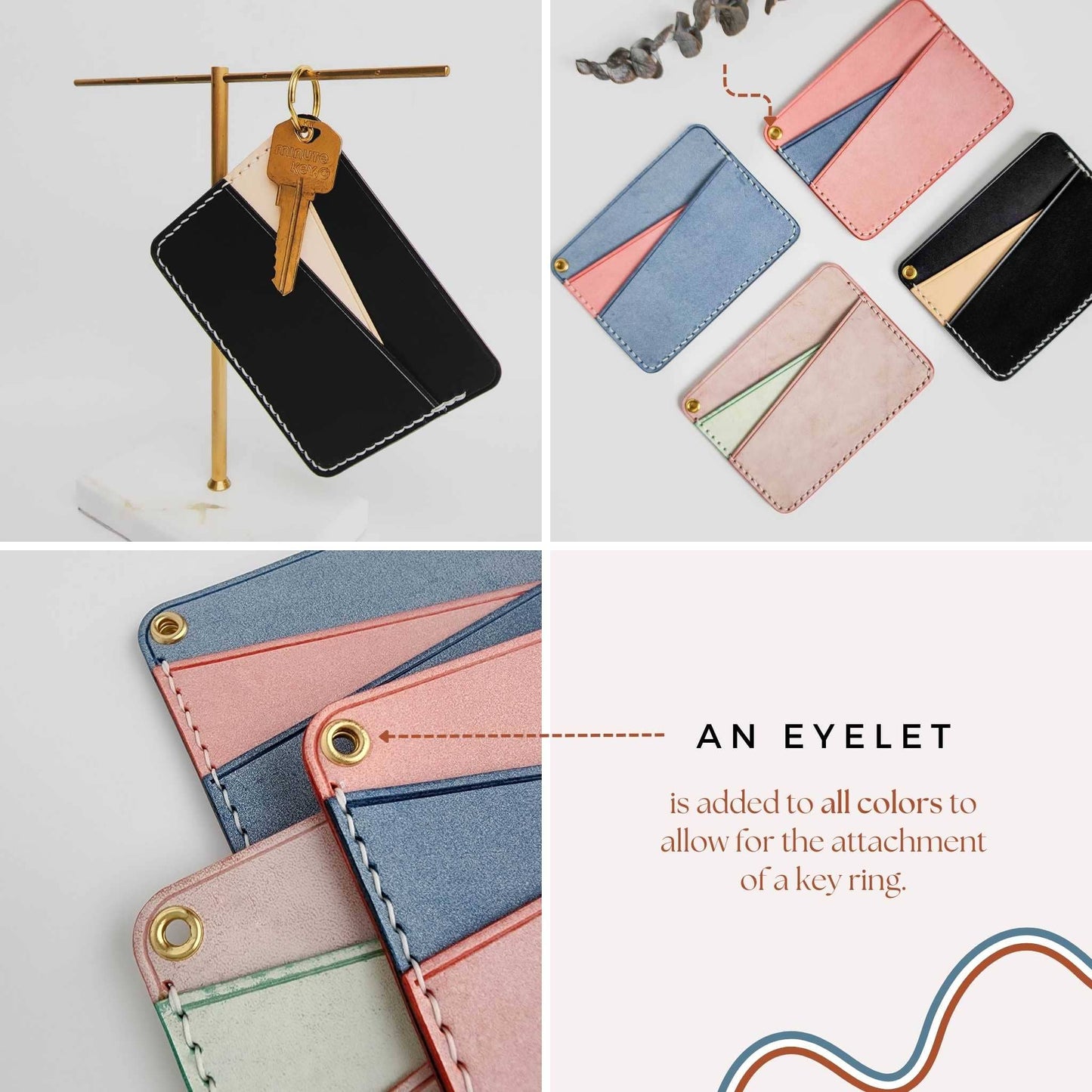 Leather Card Holder - "Geometry"