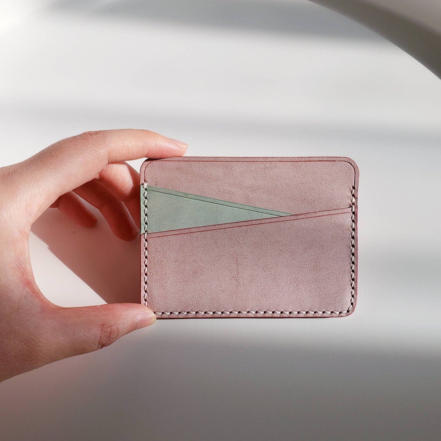 Leather Card Holder - "Geometry"