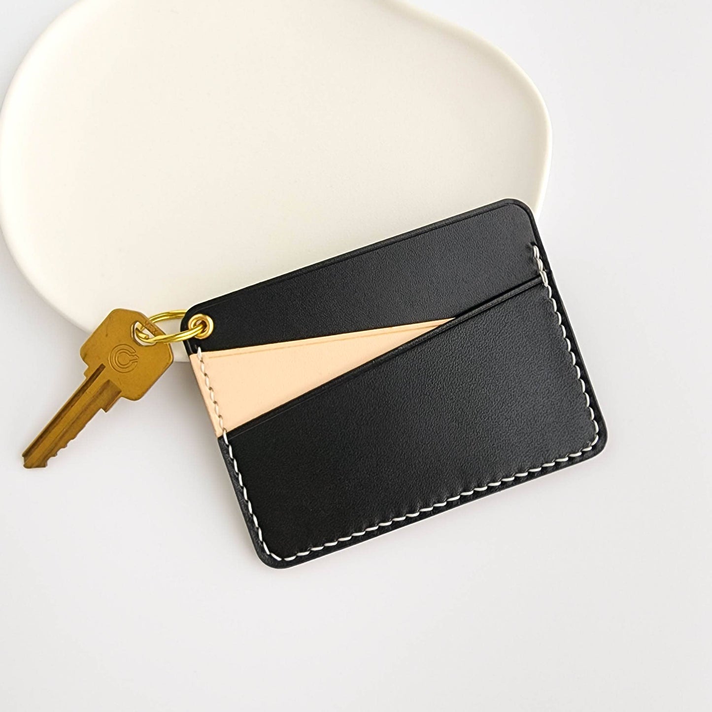 Leather Card Holder - "Geometry"