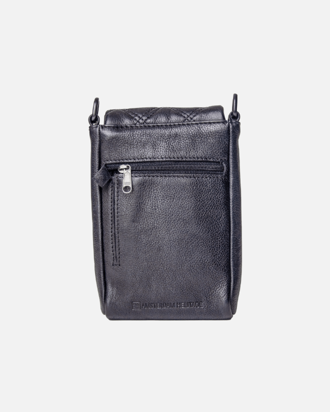 Convenience and Luxury - Soft, Quilted Diamond Pattern Leather Cellphone Purse