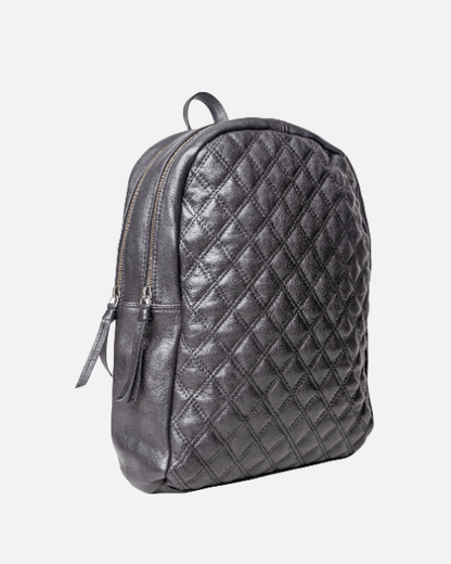 Premium Comfort - Quilted Diamond Patterned, Soft Leather Backpack