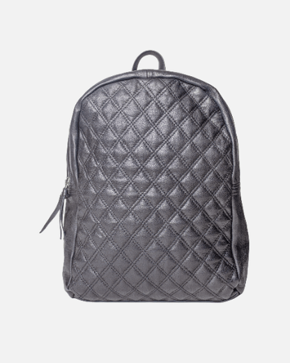 Premium Comfort - Quilted Diamond Patterned, Soft Leather Backpack