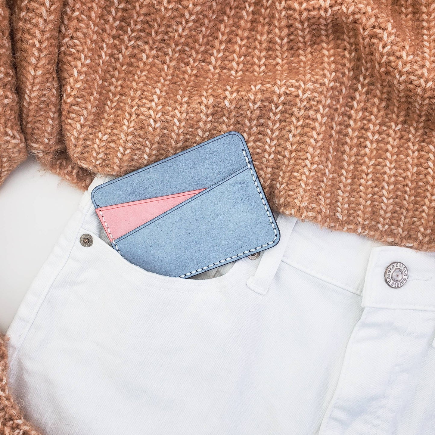 Leather Card Holder - "Geometry"